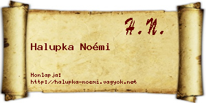 Halupka Noémi névjegykártya